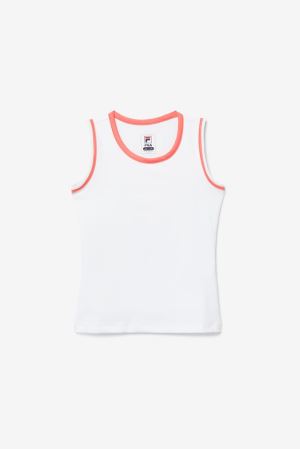 FILA Core Fullback Tank Clothing White / Coral,Kids Tennis | CA.AXSEQM287